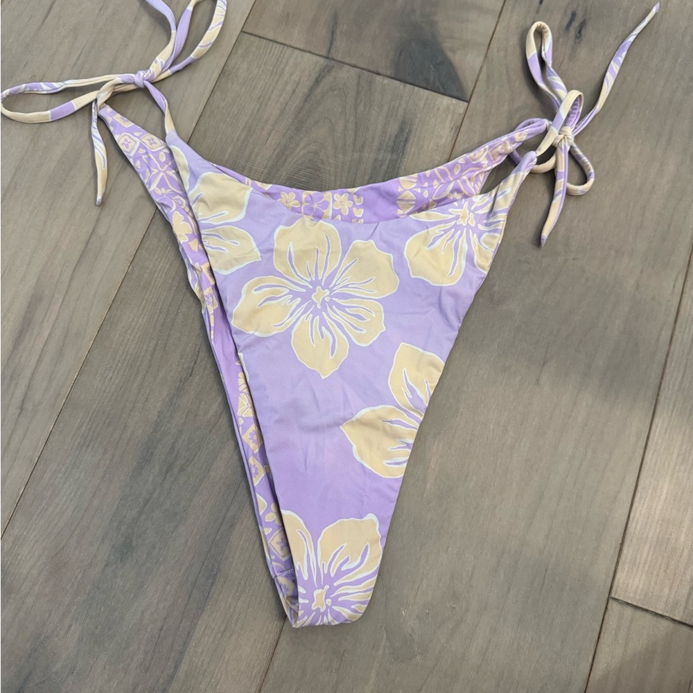 Floral Billabong Bikini Bottom with Tie Sides